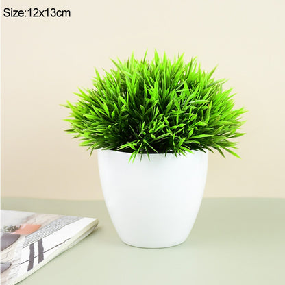 Artificial Plants Potted Green Bonsai Small Tree Grass Plants - Innovative Decor