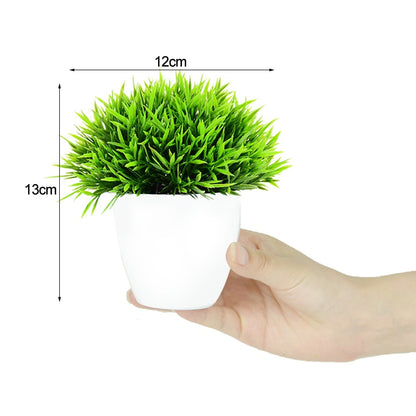 Artificial Plants Potted Green Bonsai Small Tree Grass Plants - Innovative Decor