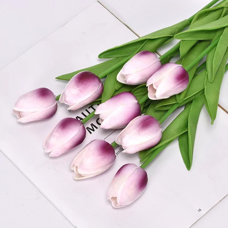 Silicone Artificial Flower Tulip Bouquet - Innovative Decor