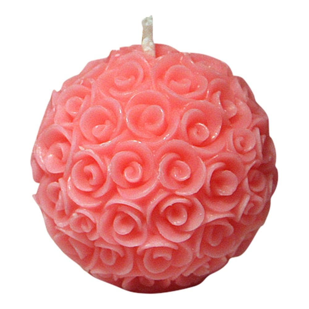 Rose Flower Ball Shape Fragrance Candle Rose Scented Candles - Innovative Decor